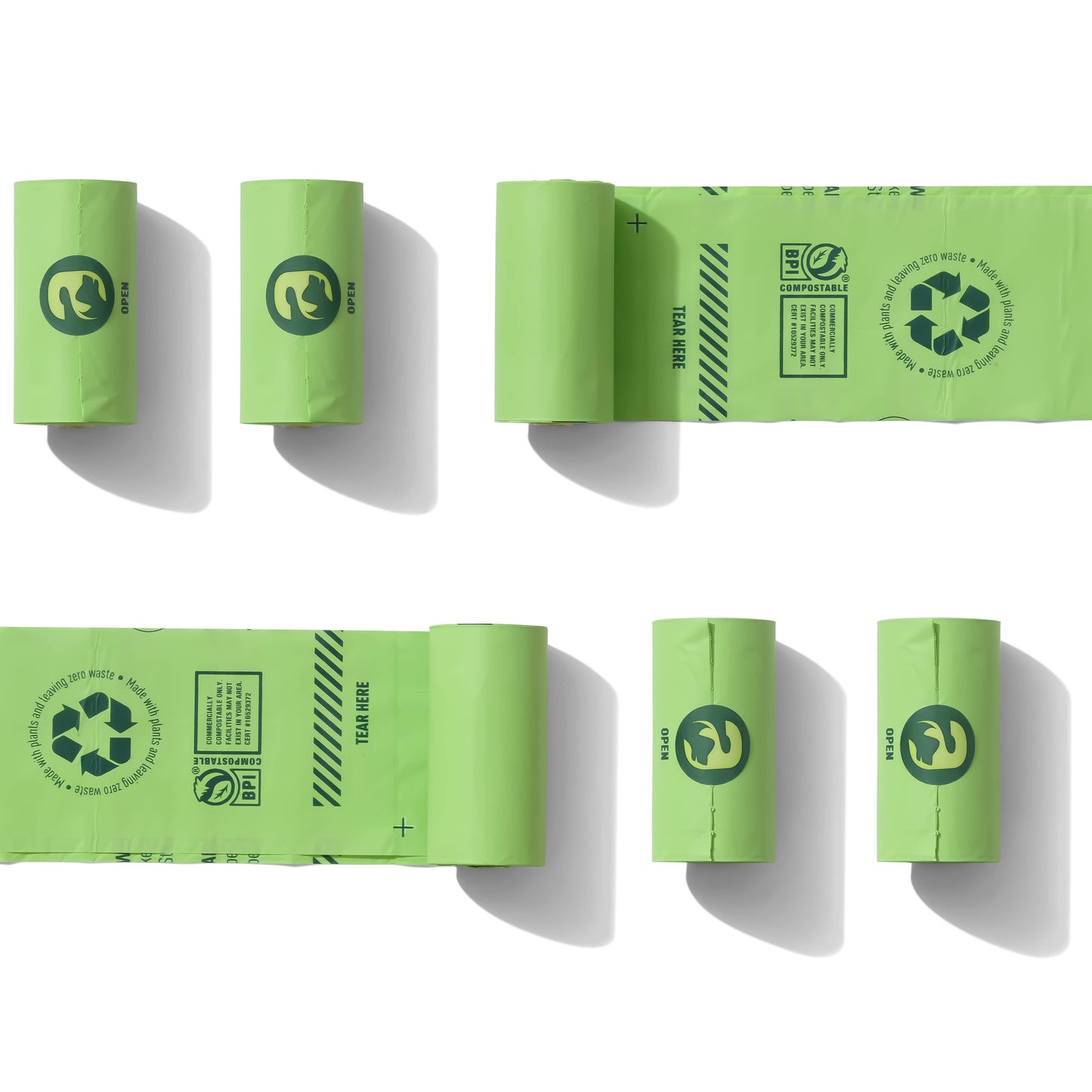 Compostable Dog Poop Bags - Single Rolls