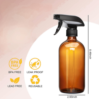 Amber Glass Spray Bottle 16oz